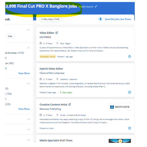 Final Cut Pro X internship jobs in Nice