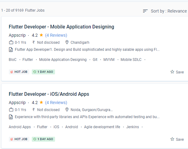 Flutter internship jobs in Lyon