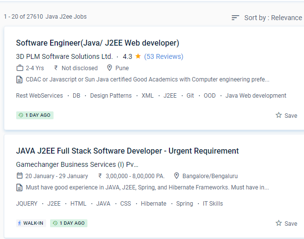Java J2EE internship jobs in Bordeaux