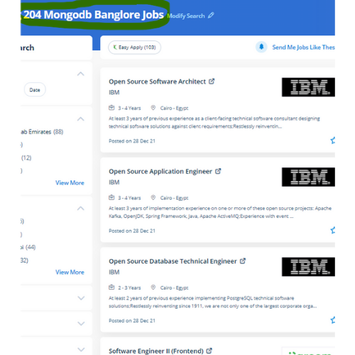 MongoDB internship jobs in Lyon